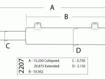 Single Ended Steering Cylinder Kit, 1.75 Inch X 6.0 Inch X 0.75 Inch Rod PSC Performance Steering Components