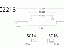 Double Ended XD Steering Cylinder Kit for Full Hydraulic Steering Systems, 2.5 Inch X 10.0 Inch X 1.50 Inch Rod PSC Performance Steering Components