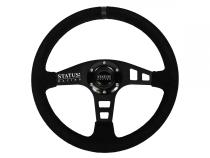 Flat Suede Steering Wheel 13 Inch Diameter Black PRP Seats
