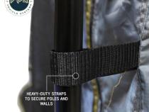 HD Nomadic 2.0 Awning Room Enclosure, Grey Body, Green Trim (4 Walls and Floor) Overland Vehicle Systems