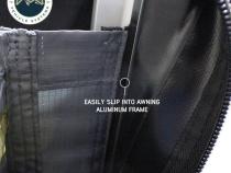 HD Nomadic 2.0 Awning Room Enclosure, Grey Body, Green Trim (4 Walls and Floor) Overland Vehicle Systems