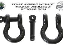 Recovery Shackle 19010201 3/4 4.75 Ton Black Sold In Pairs Overland Vehicle Systems