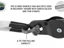 Buy Overland Vehicle Systems Recovery Shackle D Ring 3/4 Inch 4.75 Ton Grey Overland Vehicle Systems