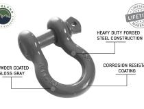 Recovery Shackle 3/4 Inch 4.75 Ton - Gray Universal Overland Vehicle Systems