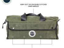 Organize With Overland Vehicle Systems Wax Canvas Small Duffle Bag Overland Vehicle Systems
