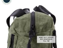 Organize With Overland Vehicle Systems Wax Canvas Small Duffle Bag Overland Vehicle Systems