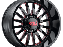 Cast Aluminum Wheels Summit 9110 GB-RD 20x12 Red Milled Spokes Gloss Black 5 On 139.7 Bolt Pattern -51 Offset Cali Offroad Wheels
