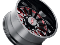 Cast Aluminum Wheels Summit 9110 GB-RD 24x14 Red Milled Spokes Gloss Black 6 On 135 Bolt Pattern -76 Offset Cali Offroad Wheels