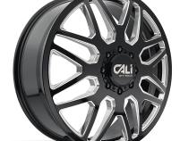 Dually Wheels Invader Dually 9115D GB-M 22x8.25 Milled Spokes Gloss Black 8 On 165.1 Bolt Pattern 115 Offset Cali Offroad Wheels