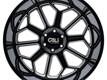 Cast Aluminum Wheels Auburn 9117 BM 22x12 Milled Gloss Black 6 On 135 Bolt Pattern -51 Offset Cali Offroad Wheels