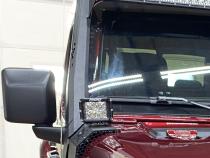 JL / JT Lower Larger Cowl LED Light Pod Brackets and Upper Bar Brackets Rock Slide Engineering