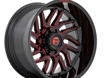 Aluminum Wheels 20X10 Hurricane D808 5 On 127 Gloss Black/Red Milled 71.5 Bore -18 Offset Fuel Off Road Wheels