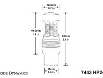 7443 LED Bulb HP24 LED Cool White Switchback Single Diode Dynamics