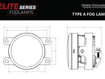 Elite Series Type A Fog Lamps, Yellow Pair Diode Dynamics