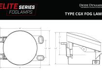Elite Series Type CGX Fog Lamps, White Pair Diode Dynamics