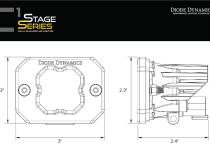 Stage Series C1 LED Pod White SAE Fog Flush ABL Each Diode Dynamics