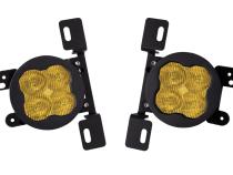 SS3 LED Fog Light Kit for 2007-2018 Jeep JK Wrangler Yellow SAE Fog Max w/ Backlight Type MR Bracket Kit Diode Dynamics