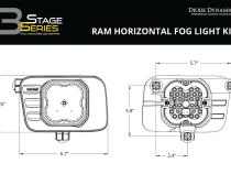 SS3 Sport Type Ram Horiz Kit ABL Yellow SAE Fog Diode Dynamics