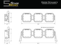 SS5 Pro Universal CrossLink 3-Pod Lightbar Yellow Combo Diode Dynamics