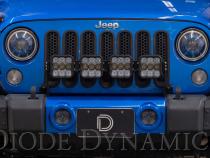 Jeep JK SS5 4-Pod CrossLink Grille Lightbar Kit Pro Yellow Combo Diode Dynamics