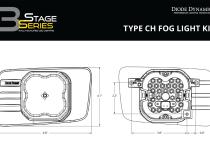 SS3 Type CH LED Fog Light Kit Pro ABL Yellow SAE Fog Diode Dynamics