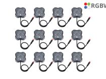 RGBW Rock Light Installer Magnet Mount Kit w/Controller (12-pack)
