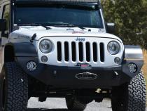 Jeep JK Full Front Bumper For 07-18 Wrangler JK With Winch Plate No Bull Bar Black Powdercoated Rigid Series Rock Slide Engineering