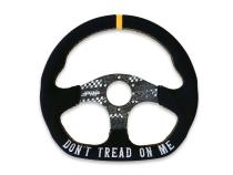Don't Tread on Me Comp-R Suede Steering Wheel 13 Inch Diameter D-Shaped PRP Seats