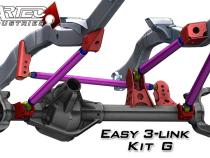 Easy 3 Link Kit G Adjustable Upper link No Tubing Outside Frame Offset Front Passenger Rear Driver Artec Industries