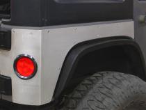 Jeep JK Steel Rear Corner Armor w/ Round Tail Light Holes for 07-18 Wrangler JK Unlimited Motobilt