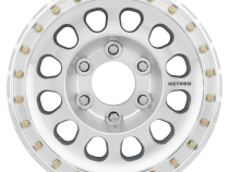 Aluminum Wheels 17x9 Beadlock MR103 Bolt Pattern 6 On 139.7 Offset -12 Lip Size 2.76 Raw Machined Silver Method