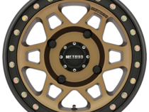 Aluminum Wheels 15x7 MR405 Beadlock UTV Bolt Pattern 4 On 156 Offset 13 Method Bronze BRZ Matte Black Ring Method