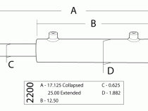 Single Ended Steering Cylinder and Hose Kit, 1.5 Inch X 8.0 Inch Stroke X 0.6250 Inch Rod PSC Performance Steering Components