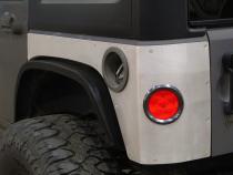 Jeep JK Steel Rear Corner Armor w/ Round Tail Light Holes for 07-18 Wrangler JK Unlimited Motobilt